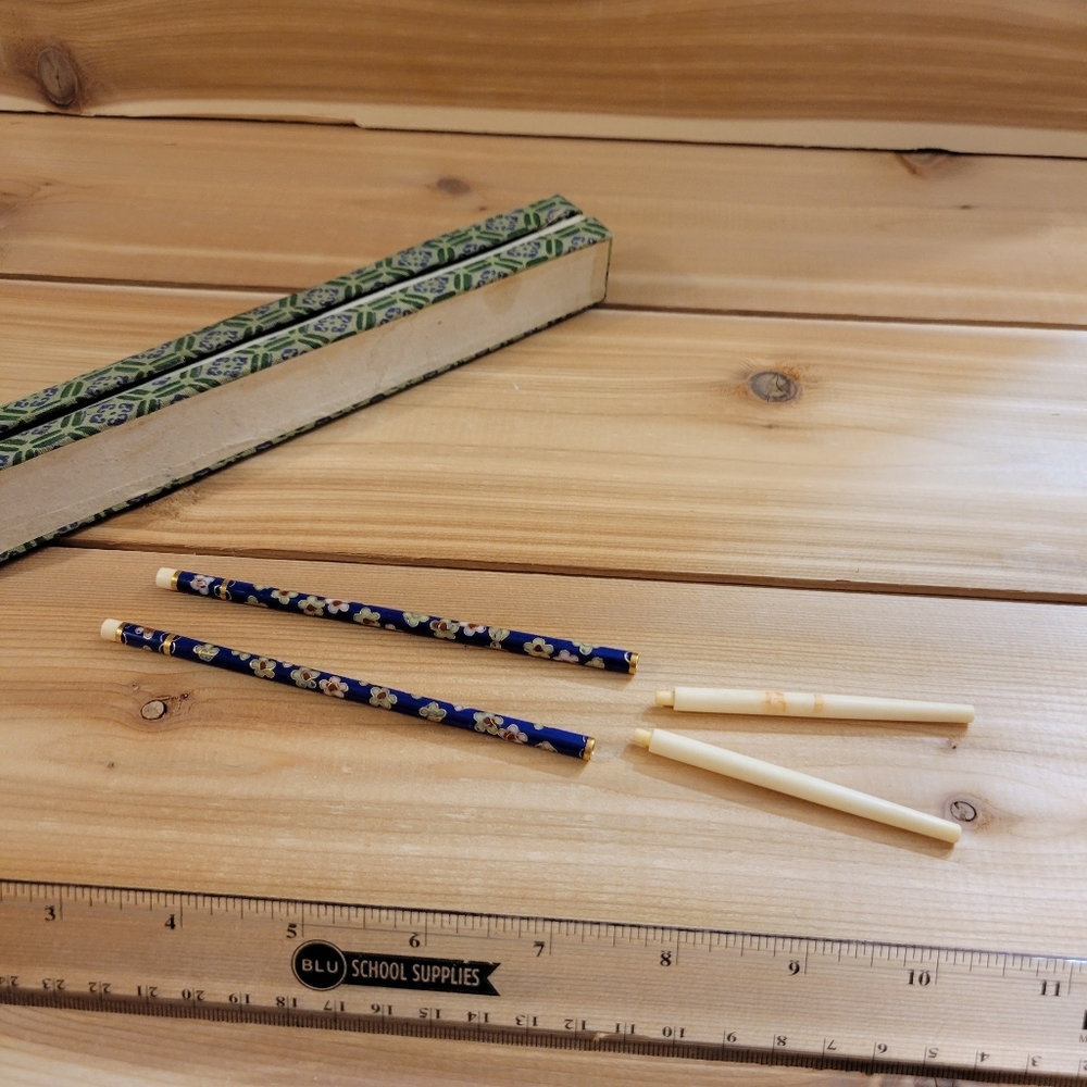 Vintage Chinese Enameled Chopsticks